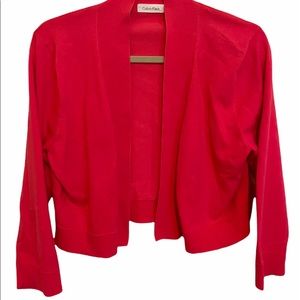 Calvin Klein pink knit bolero sweater with 3/4 sleeves size L - EUC